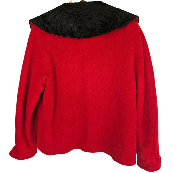 Vintage 50's/60's Red Worubo Woolen coat with genuine Persian Lamb lining/collar - Picture 2 of 15